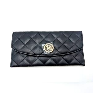 Badgley Mischka Black Quilted Slim Wallet NWT